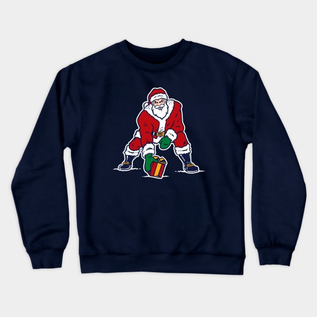 Old School Patriots Logo Santa Crewneck Sweatshirt by FRGStudios2020